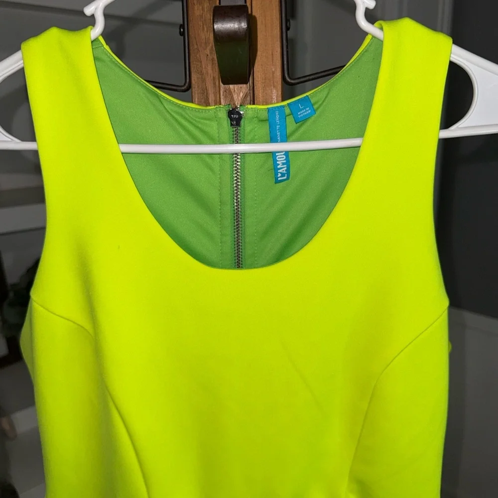 Lamour Nanette Lepore Lime Green Dress - Picture 2 of 6